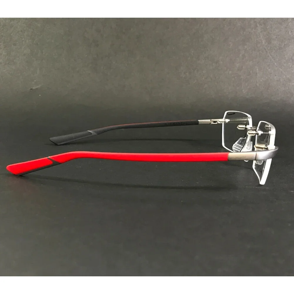 McLaren Eyeglasses Frames ML MS-85 C01 Black Red Rimless Rectangle 53-18-145